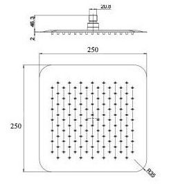Верхний душ Paini 50CR759UPQ25E 25см хром